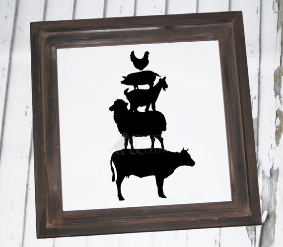 Stacked farm animals svg