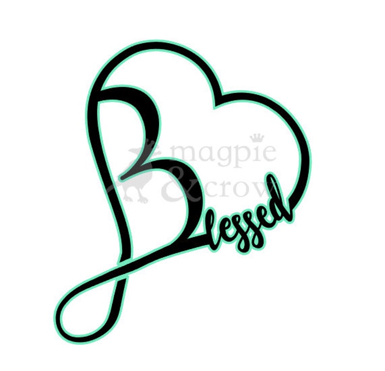 Download Blessed Heart SVG Blessed SVG Heart SVG Cricut Cut File | Etsy