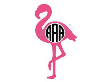 Flamingo SVG, Flamingo Monogram SVG, Monogram Frame SVG, Summer Svg, Tropical Svg, Bird Svg, Monogram Circle Svg, Flamingo Monogram Frame
