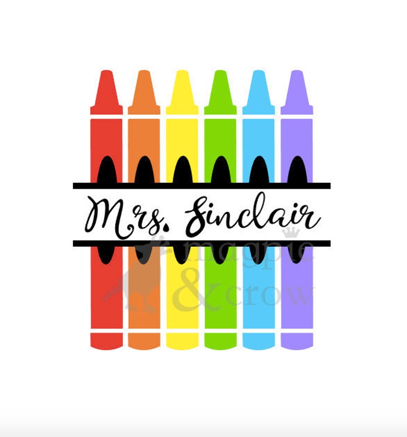 Crayon Split Monogram Svg Crayons SVG Crayon Svg School | Etsy