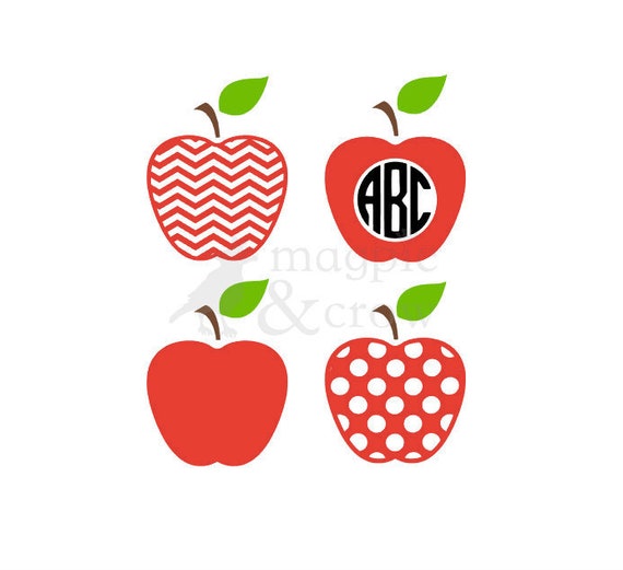 Apples Svg Apple Monogram Svg Chevron Apple Svg Polka Dot Etsy