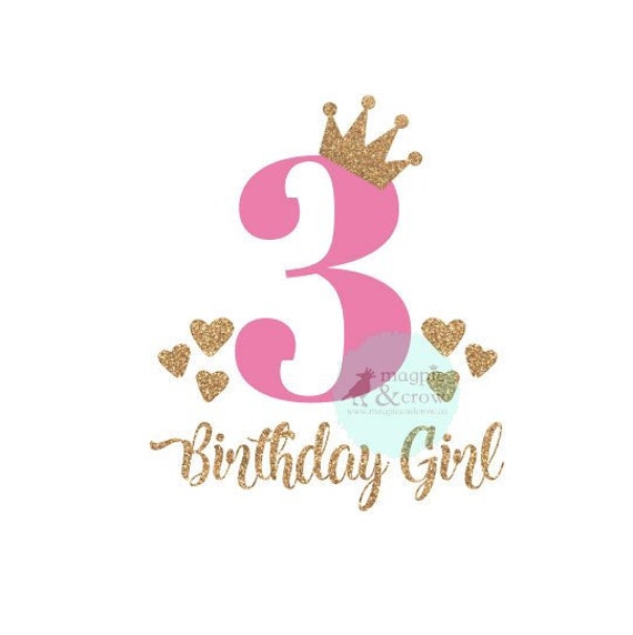 Download 3rd Birthday Svg Third Birthday Svg 3rd Birthday Girl Svg Etsy