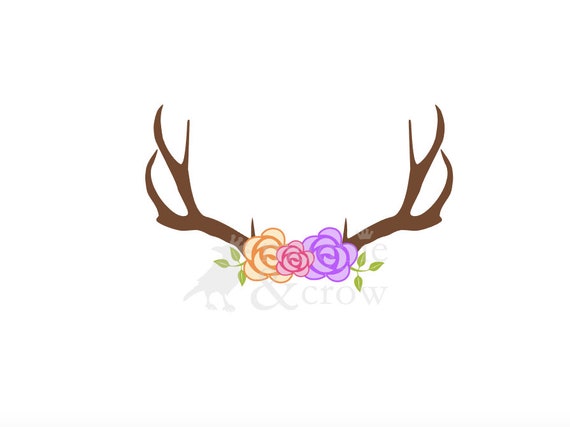 Download Svg Floral Antlers Cut File Flower Antler Deer Moose Vinyl Htv Etsy Yellowimages Mockups
