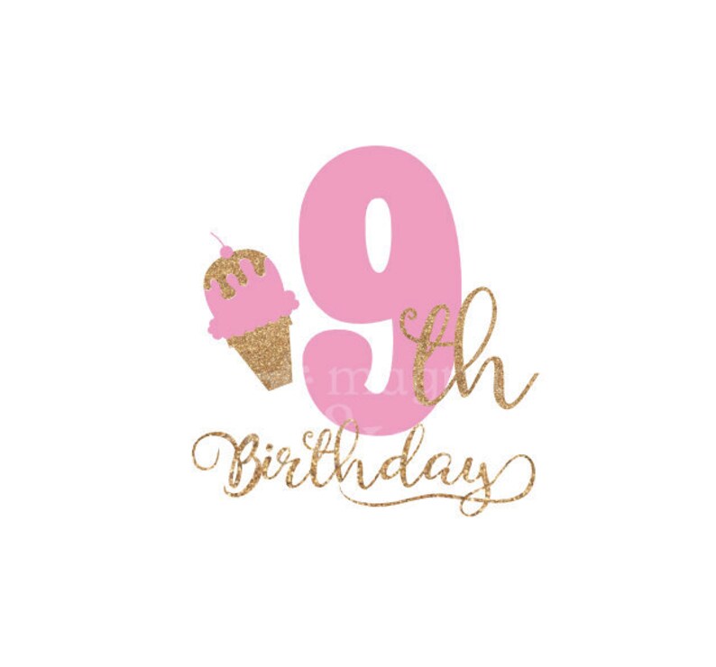 Download Ninth Birthday SVG 9th Birthday SVG Nine for HTV Vinyl ...
