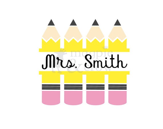 Pencil Monogram Svg Split Pencil Monogram Svg Pencil Svg Etsy