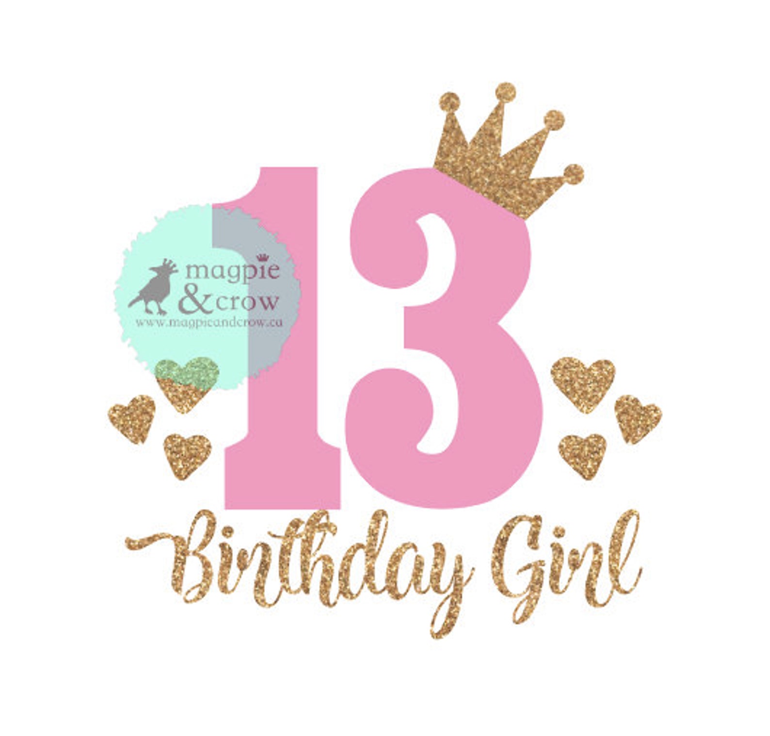 13th Birthday SVG Thirteenth Birthday SVG 13th Birthday Girl | Etsy