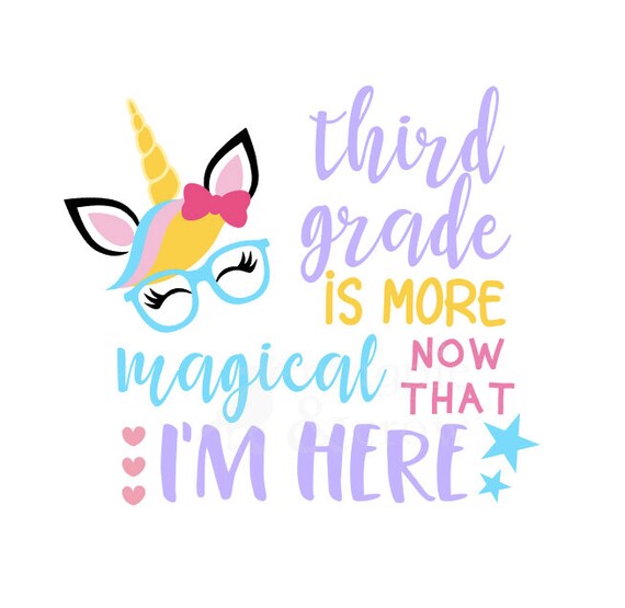 Third Grade Is Magical Svg Unicorn Svg Back To School Svg Etsy