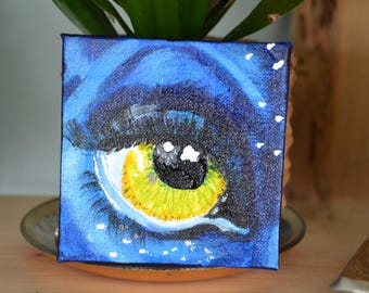 Alien eye acrylic painting