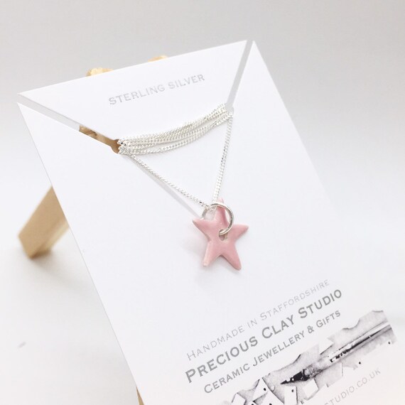 Star Pendant Pink- Sterling