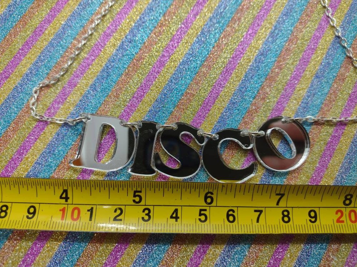 Disco Disco Necklace Disco Jewelry Disco Jewellery Acrylic Etsy UK