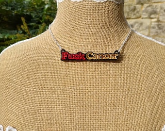 Fuck cancer necklace