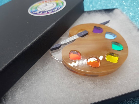 Painting Palette Brooch painters Brock palette Brooch art Brooch acrylic Brooch rainbow Brooch Etsy