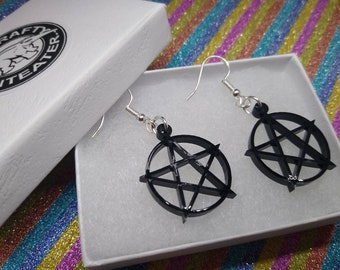 Pentagram Earrings (Black)