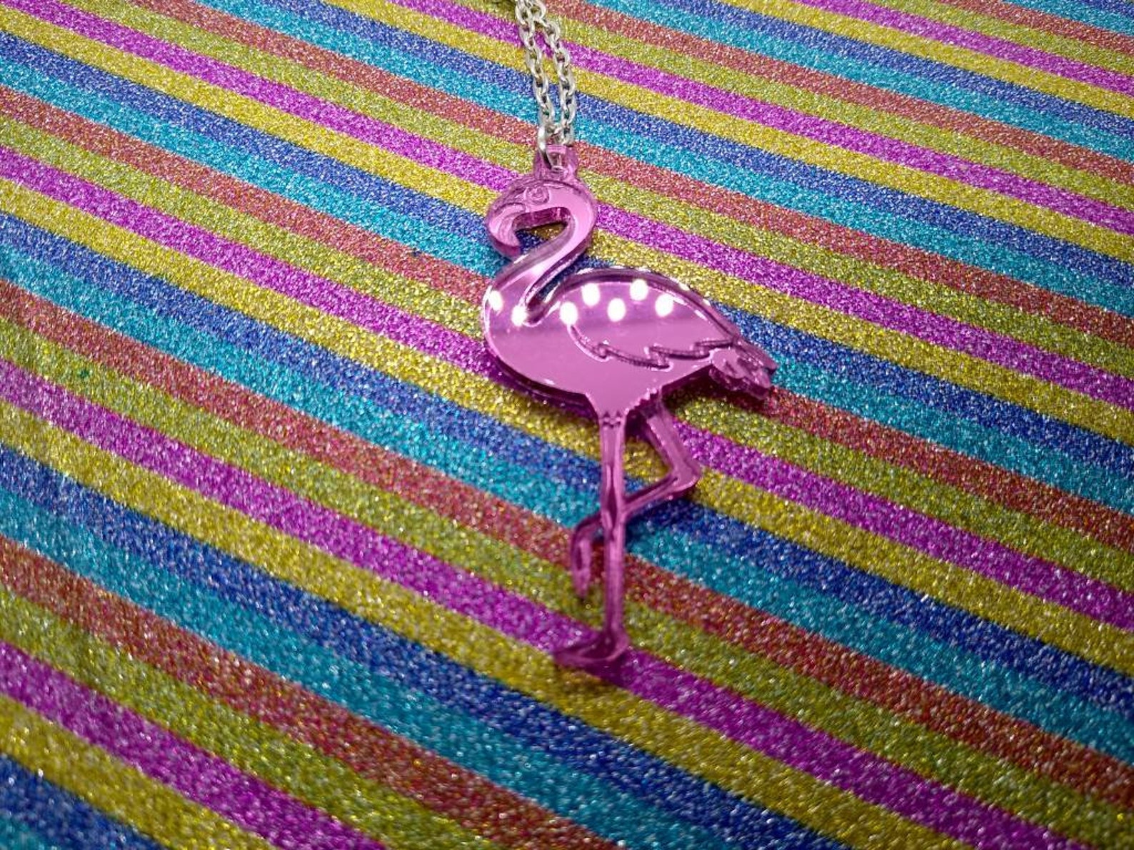 Flamingo Necklace Acrylic Necklace Flamingo Flamingo Etsy