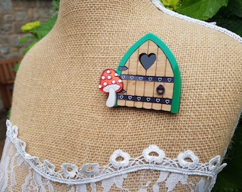 Fairy door brooch