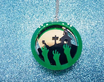 Zombie Diorama necklace