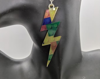 Lightning bolt earings,Acrylic earrings, earrings,bolt earrings,earrings,lightning earrings, silver earrings,jewellery, valentines,sparkle