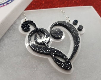 Bass Treble Clef Necklace