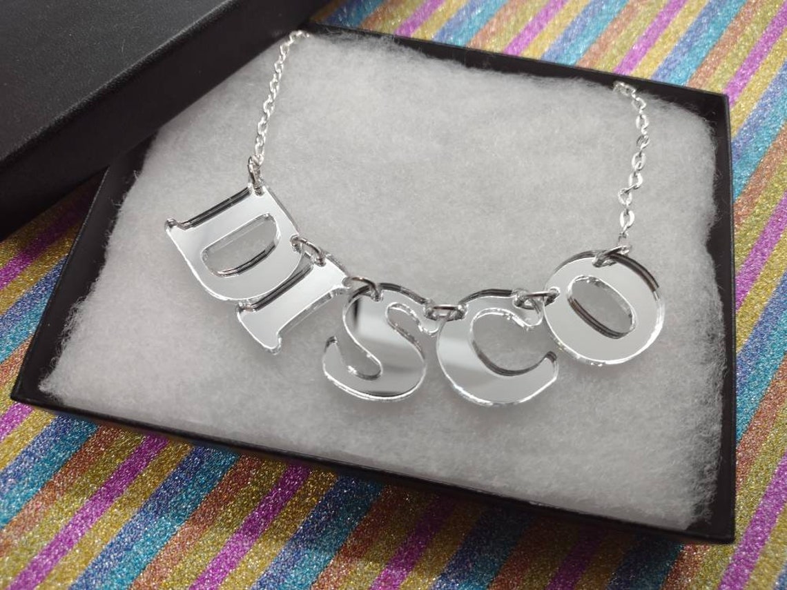 Disco Disco Necklace Disco Jewelry Disco Jewellery Acrylic Etsy UK