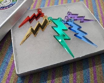 Rainbow necklace,lightning bolt necklace,acrylic rainbow,lightning jewellery,pride necklace,