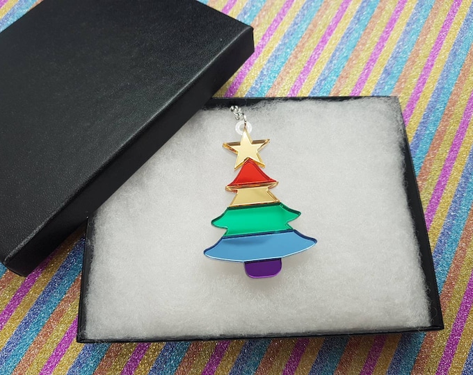 Featured listing image: Xmas Tree Rainbow Necklace
