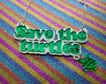 Save the turtles necklace
