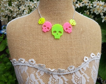 Neon Skulls necklace