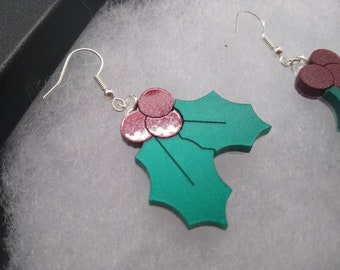 Christmas Holly Earings