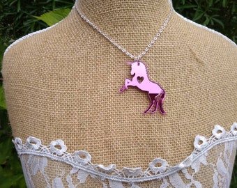 Pink Unicorn Necklace