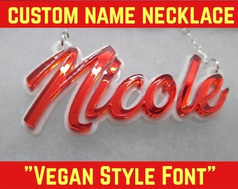 Name necklace,custom necklace,custom name necklace,personalised necklace,customized necklace,acrylic name necklace,name brooch,custom brooch
