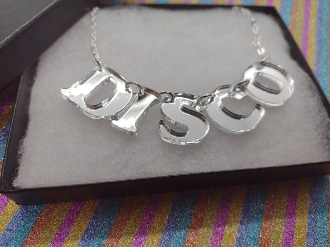 Disco, Disco Necklace, Disco Jewelry, Disco Jewellery, Acrylic Necklace