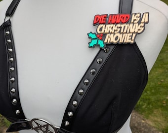 Die hard brooch,die hard,xmas brooch,christmas brooch,statement brooch,acrylic brooch,lasercut brooch