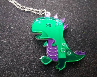 Green Dinosaur Necklace