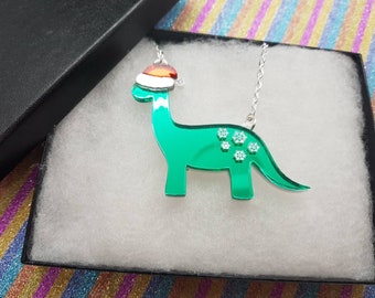 Xmas Dinosaur necklace