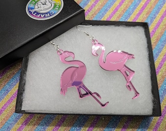 Flamingo earrings,flamingo,earrings,acrylic earrings,pink earrings,lasercut earrings