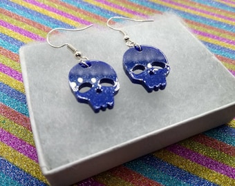 Skull earrings (Blue)