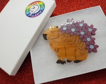 Capybara brooch