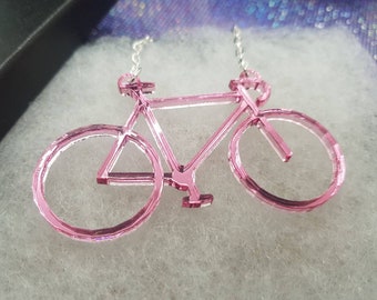 Pink Bike Necklace