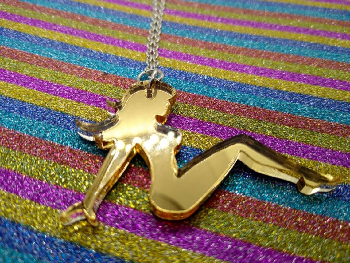 Mud Flap Girl Mud Flap Girl Necklace Acrylic Necklace Etsy