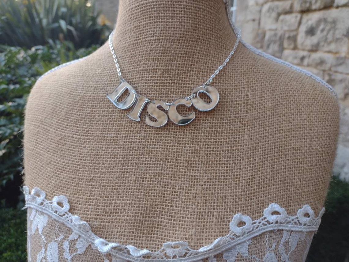 Disco Disco Necklace Disco Jewelry Disco Jewellery Acrylic Etsy UK