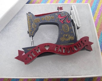 Sewing Machine Brooch