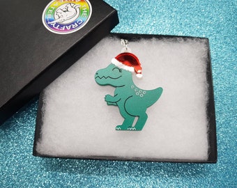 Christmas Dinosaur Santa Hat