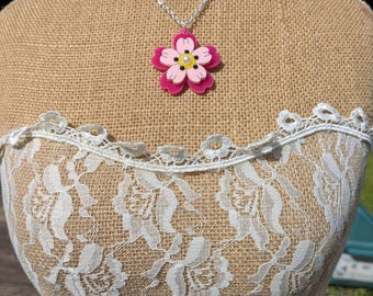 Acrylic Flower Necklace, Quirky Summer Jewelry