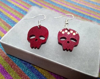 Skull earrings (Red)