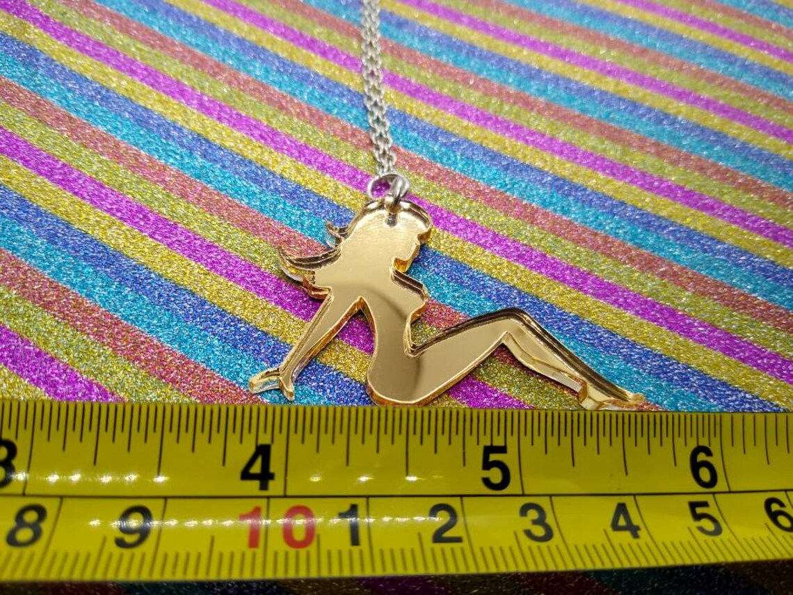 Mud Flap Girl Mud Flap Girl Necklace Acrylic Necklace Etsy