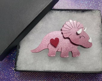 Triceratops Brooch