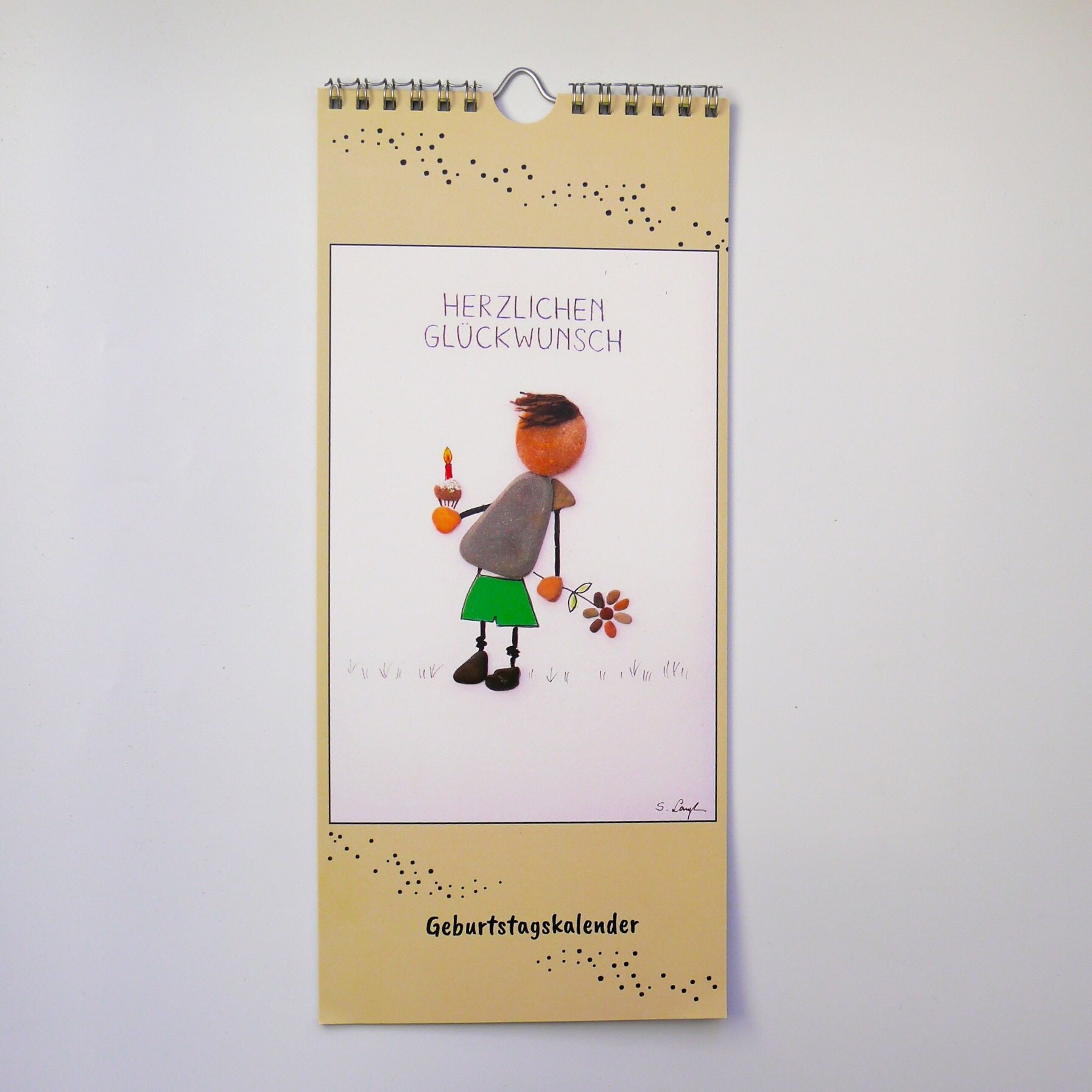 Birthday Calendar Pebble Pictures Perpetual 13 X 30 Cm, Spiral Binding ...