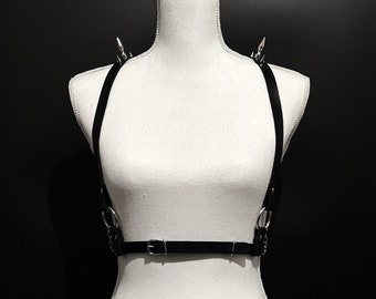 Harness chest spiked studs back & shoulders, vegan leather (biothane)