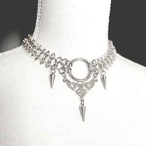 Vampyr - Chainmail gotiskt halsband/choker i rostfritt stål, medeltida rustning