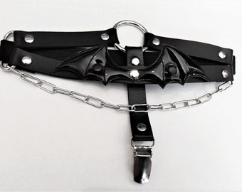 Leg garter pvc bat gothic | plus size available | vegan leather
